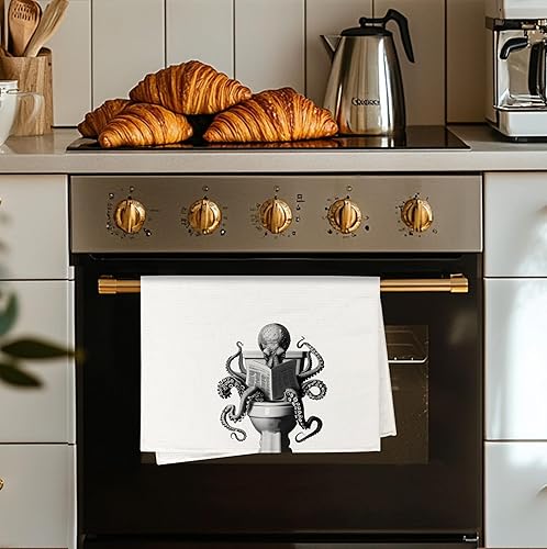 Miniatura 3 de Divertidas toallas de mano de pulpo para baño, baño, decoración de baño de pulpo, regalos para amantes del pulpo para mujeres y hombres, toallas de