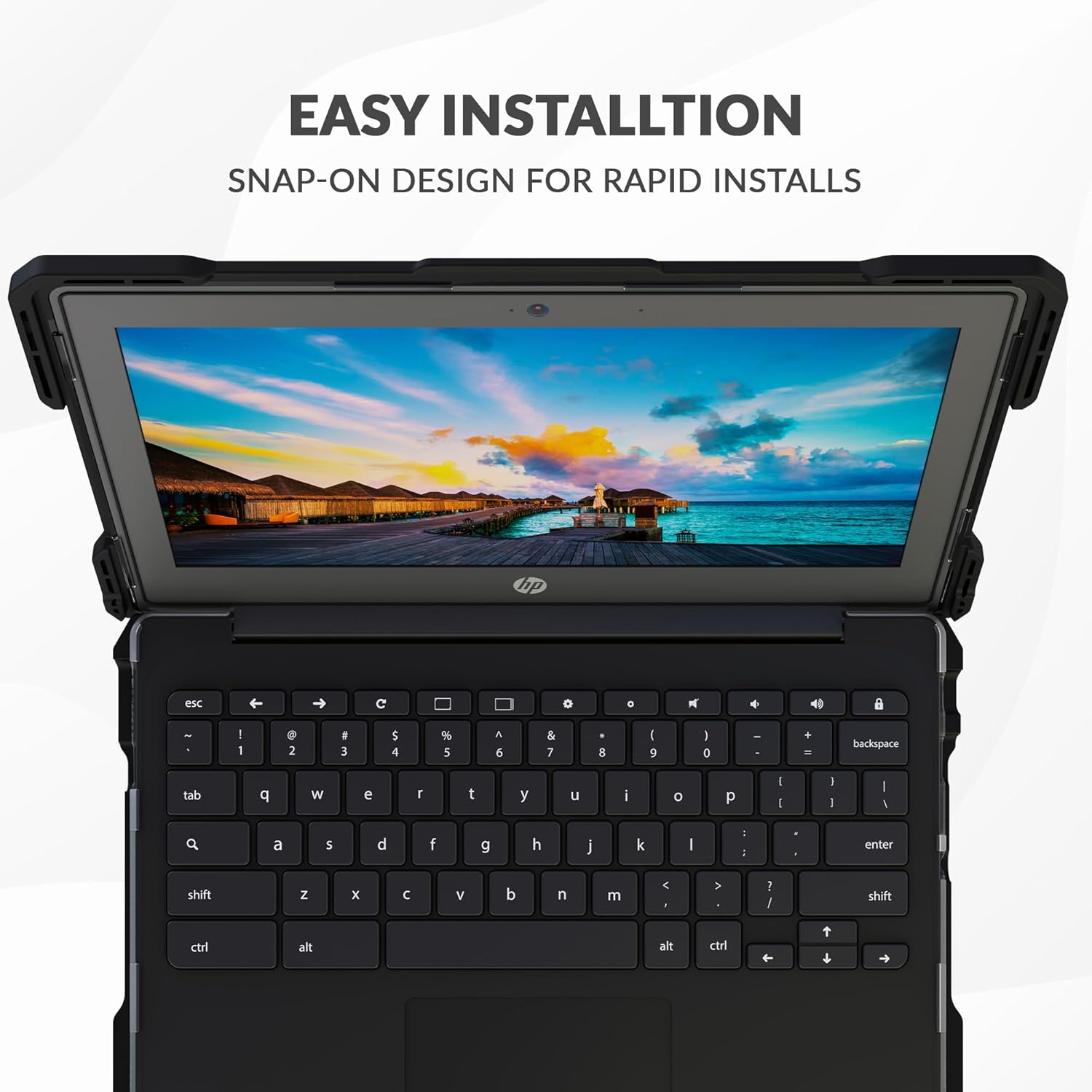 Rugged Hard Shell Case for HP Chromebook 14 G7 / G6, Student-Proof K-12 Protective Clear Cover (30-Pack)