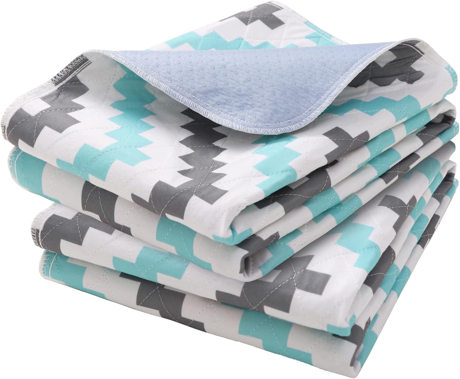 OUTCREATOR® Washable Bed Pads 34" x 76" (Pack of 2), Incontinence Mattress Protector, Anti-Slip Waterproof Underpads for Adults Kids Elderly Pets, Absorbency & Reusable Bedwetting Pads (Wave)