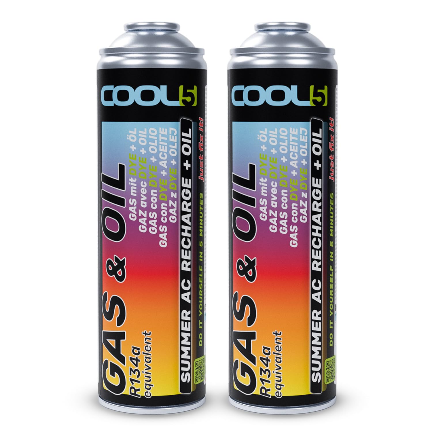 2xClmaSet 3-n-1 Kältemttel R134a/ R12 Ersatzgas, Öl Dchtmttel