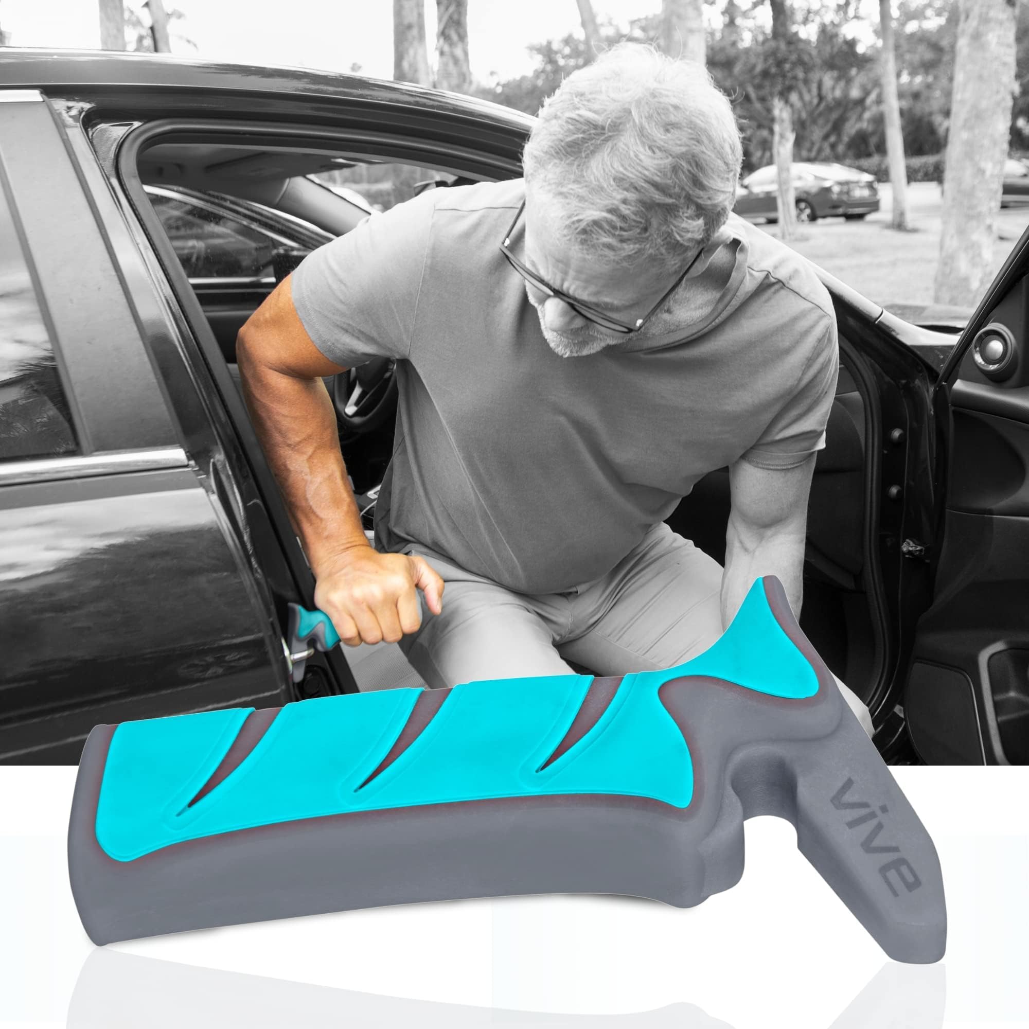 Vive Car Assist - Vehicle Support Handle - Standing Mobility Aid Tool for Elderly - Safety Door Handle AutoCane - Portable Grab Bar for Seniors and Handicapped (Teal)