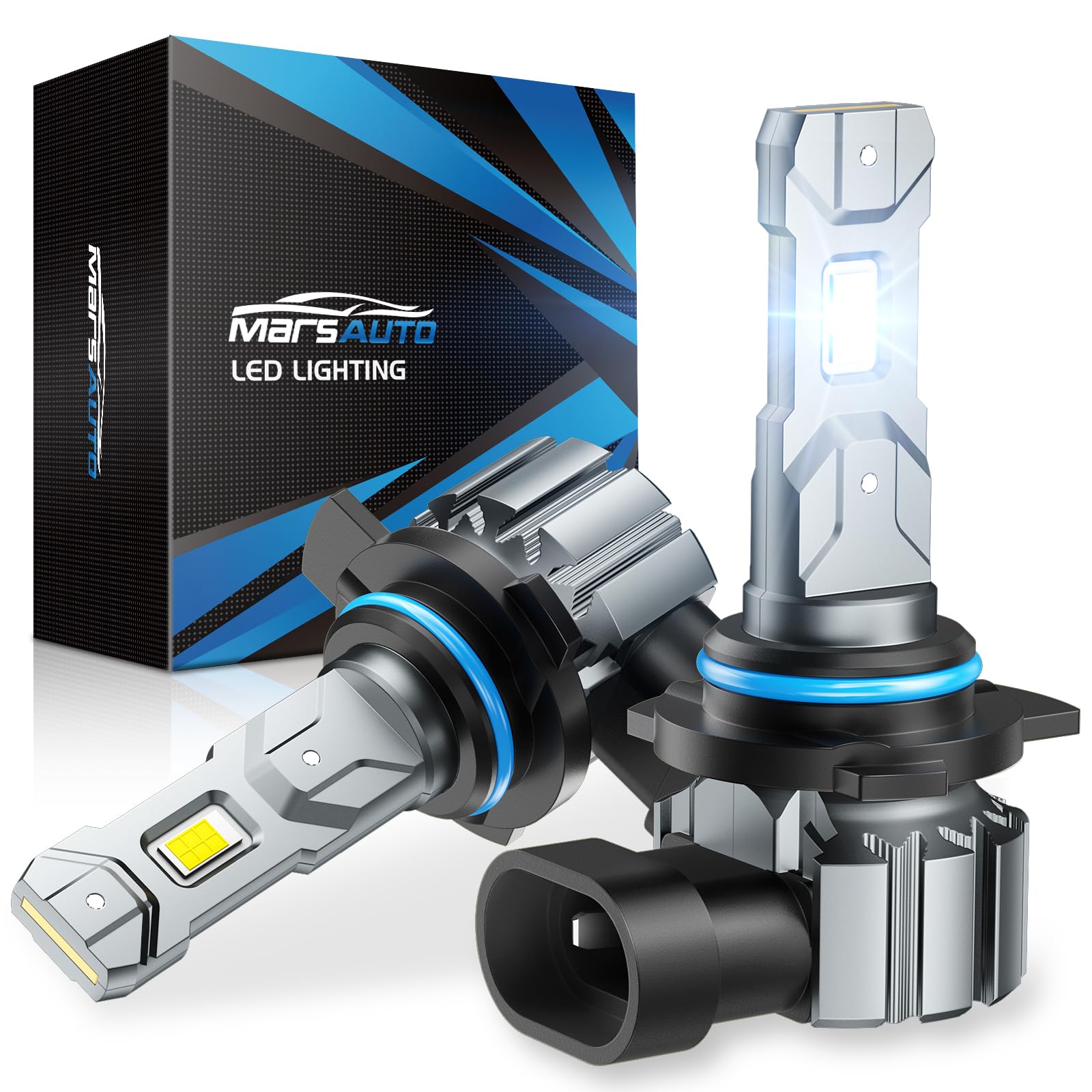Marsauto M1S 9012 90000LM Fanless LED Bulbs 6000K Cool White, 2-pack