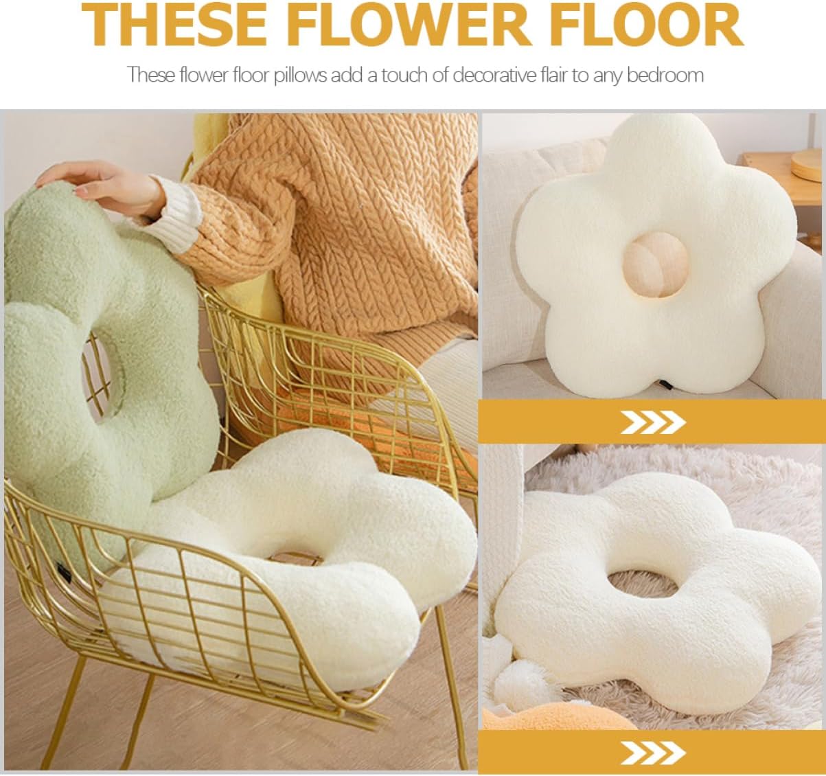 PRETYZOOM Pillow Decor Adorable Flower Pillow for Boys and Girls Soft Seating Cushion for Sofa