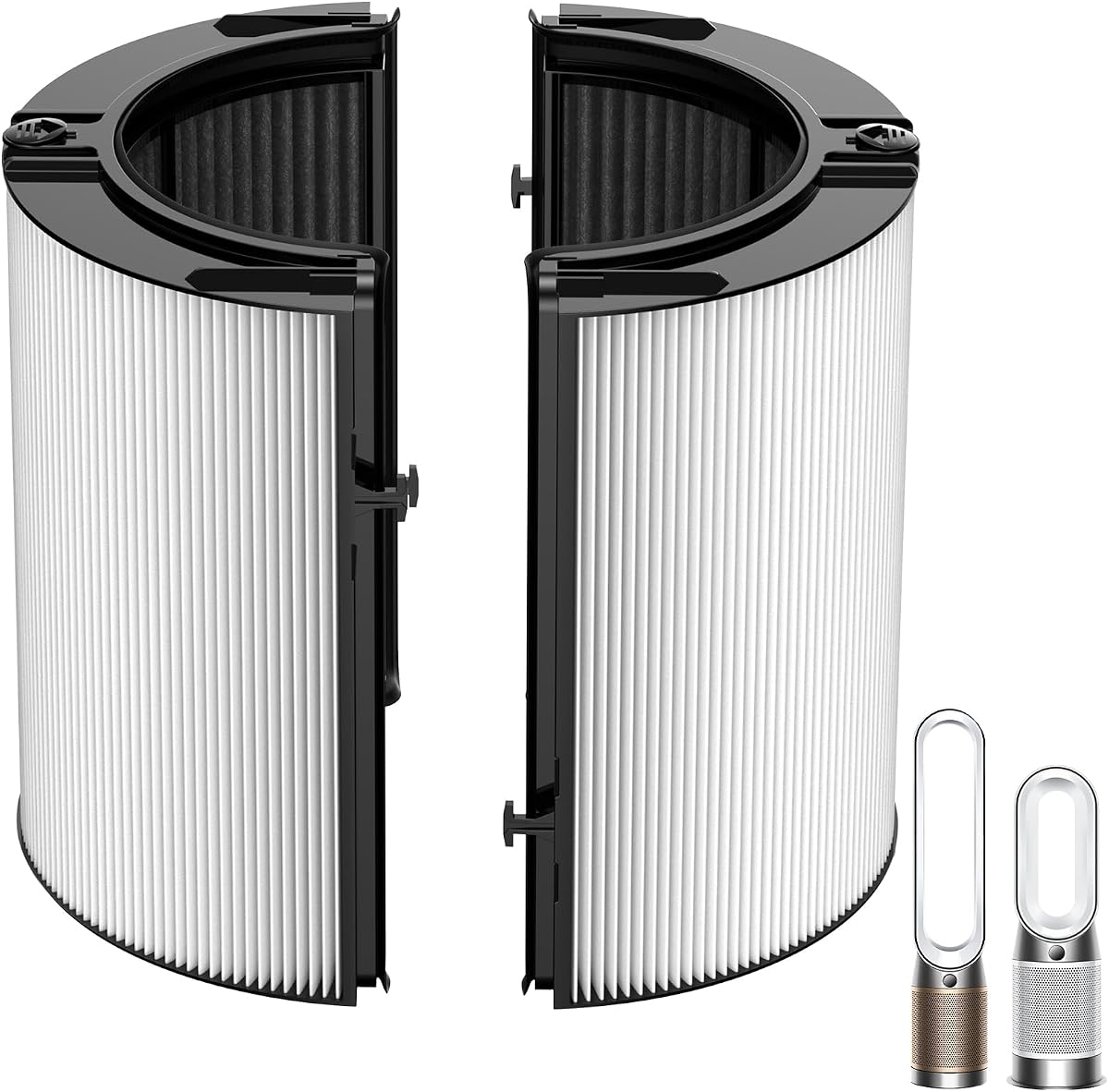 Filtro combinado de vidrio Hepa + carbón de 360° para purificador de aire Dyson TP07 TP10 PC1 | HP07 HP10 TP7A HP09 TP09 TP11 TP06 HP06 TP04 HP04 PH03 PH04 HP1 Filtro de ventilador, filtro de repuesto 2 en 1 actualizado, #965432-01