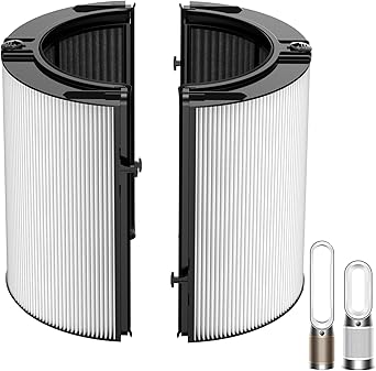 Upgraded 2-in-1 Replacement Filter Compatible with Dyson HP1 PC1 TP07 TP10 HP10 TP06 HP06 TP04 HP04 PH01 PH02 PH03 HP09 TP09 HP07 Air Purifier, 360Combi Glass H13 True Hepa+ Activated Carbon Filter