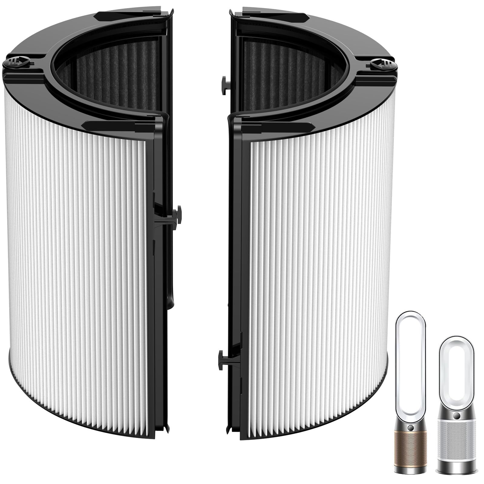 Upgraded 2-in-1 Replacement Filter Compatible with Dyson HP1 PC1 TP07 TP10 HP10 TP06 HP06 TP04 HP04 PH01 PH02 PH03 HP09 TP09 HP07 Air Purifier, 360°Combi Glass H13 True Hepa+ Activated Carbon Filter