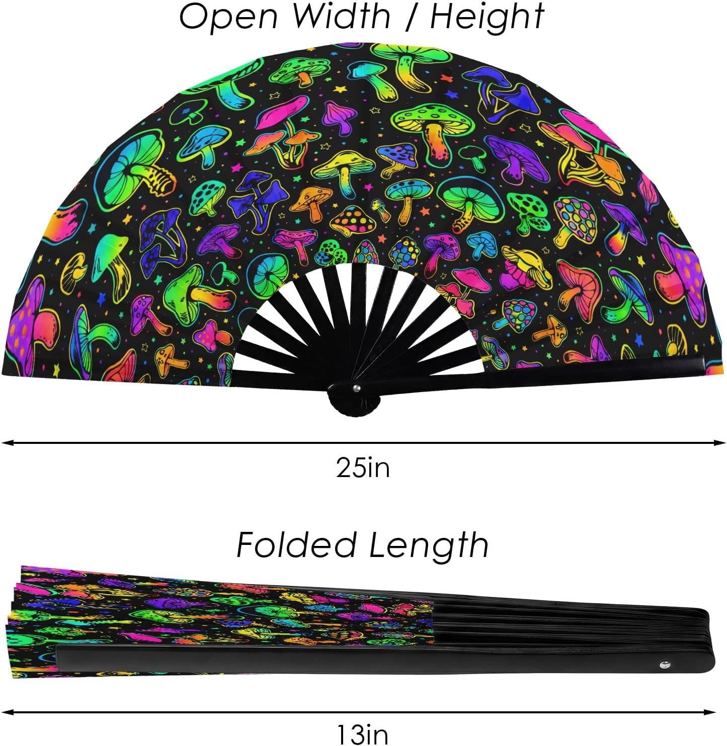 Arttown 2 Pack Large 13" Loud Clack Fan for Line Dancing, Mushroom