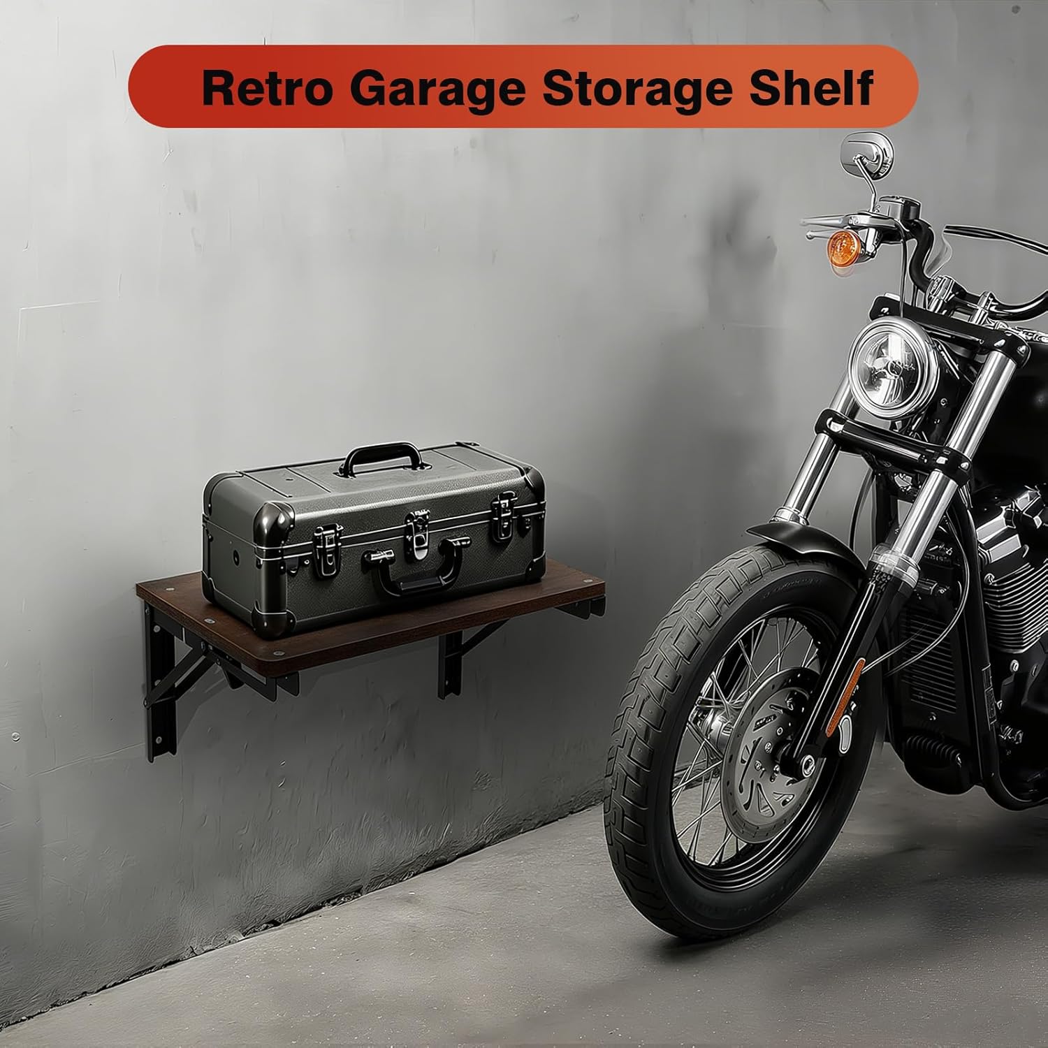 Folding Shelf Wall Mounted for Small Space, Rustic Wooden Wall Table for Living Room Bedroom Decor, Home Office Floating Fold Down Desk, Media Shelves with Heavy-Duty Brackets Holds Up to 55lbs