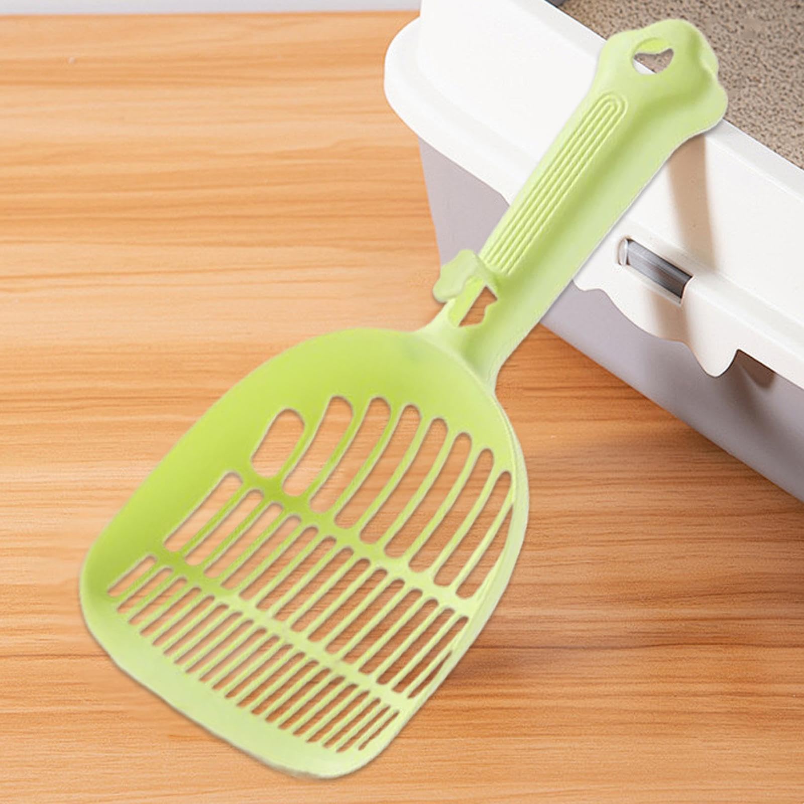 Paletta per lettiera, Pala setaccio ergonomica con Manico Lungo for Animali Domestici, Pulizia efficiente, casa, Facile da Usare in Interni(Green)