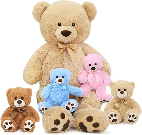 Miniatura 11 de MaoGoLan Oso de peluche gigante de 4 pies, adorable y tierno oso de peluche grande animal de peluche de 47 pulgadas, oso de peluche rosa regalo de