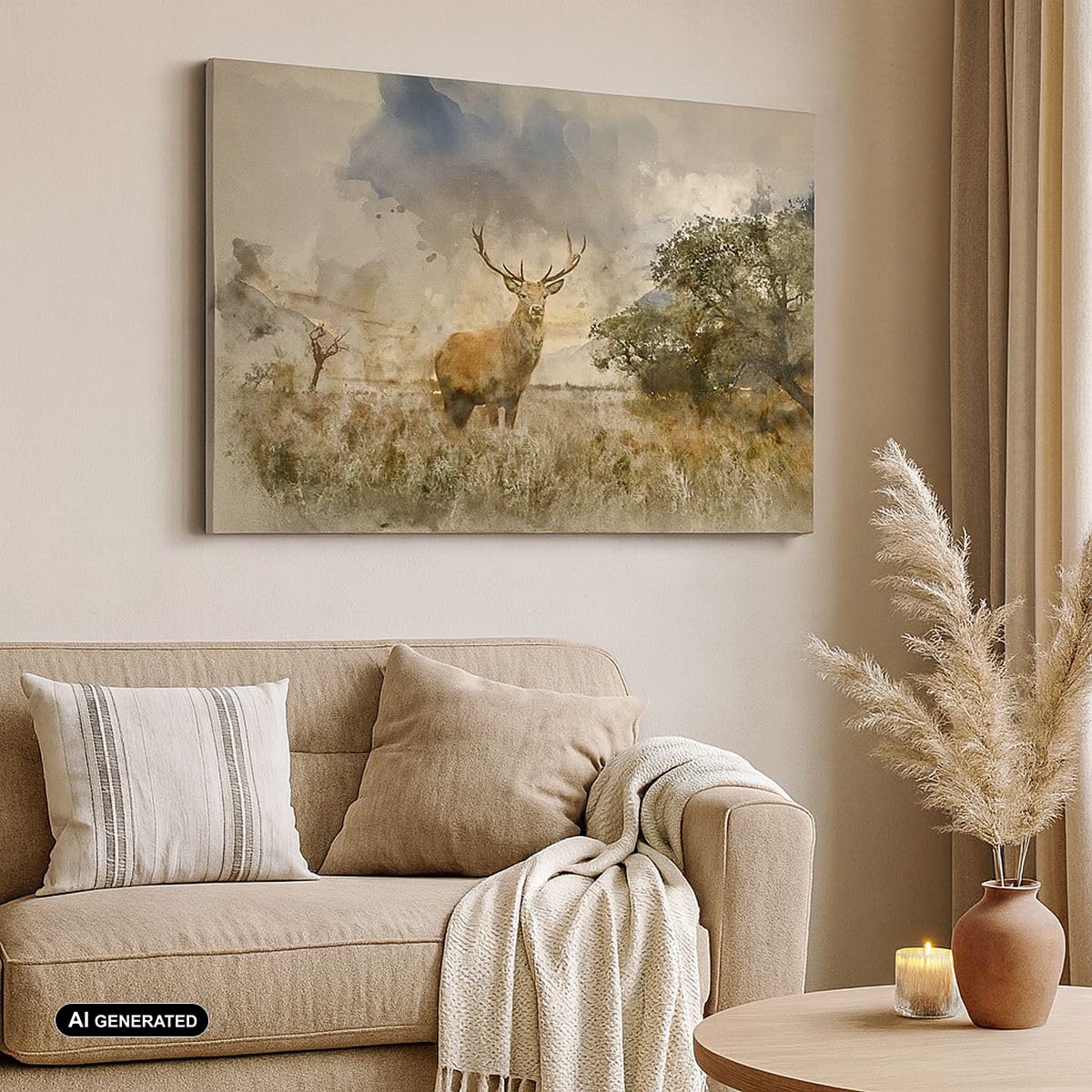 Stampe da Parete Moderne 100x70 cm Quadro su Tela Paesaggi Natura - 3465 | Cervo Quadro Decorativo Grande 1 pezzo Soggiorno Camera da Letto Arte da Parete Decorazione da Parete ARTTOR