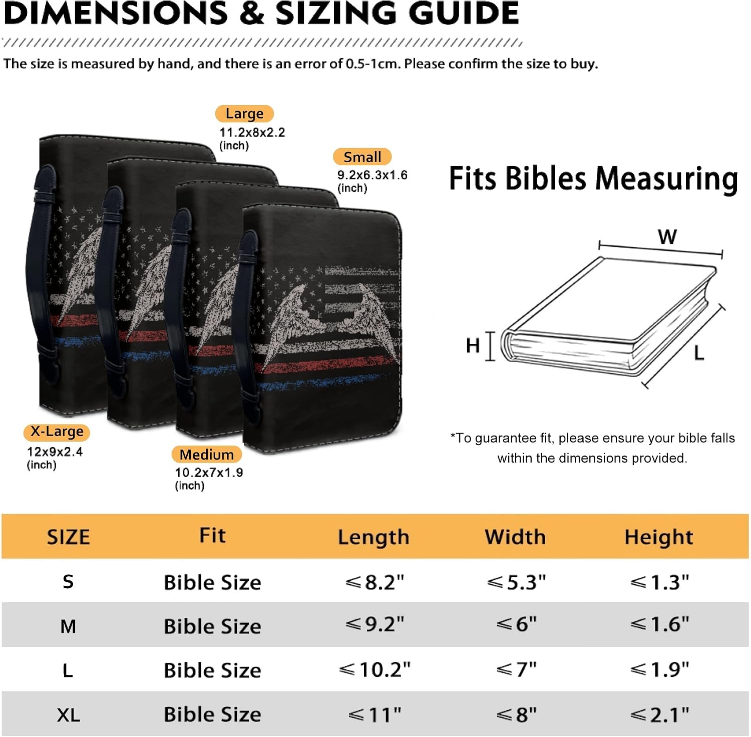 Bengbobar Bible Covers American Flag Black Bird Bible Carrying Case with Handle for Women Girls Highlighter Storage Bag Mens Bible Study Supplies 5x8 Bible Protective Cover Small