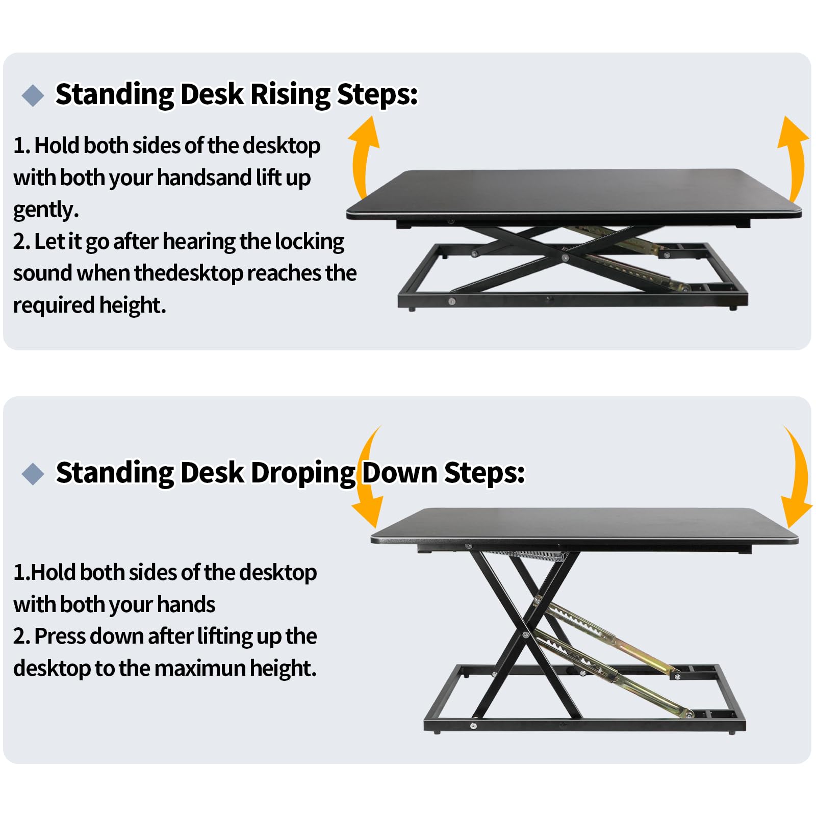 32in Desk Riser for Standing or Sitting Large Standing Desk Converter Height Adjustable Sit Stand Desk Converter Fully — view 9