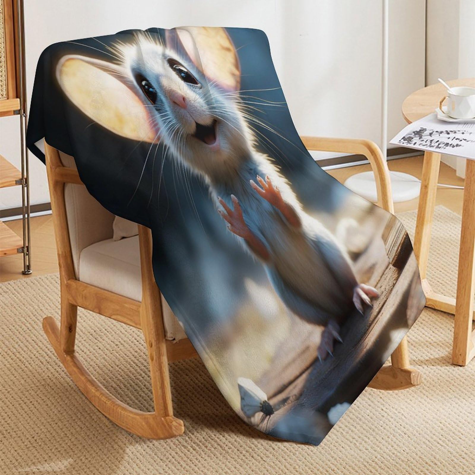 Plaid Couverture De Souris en Flannel Polaire 1 Pièce Moelleux Douce Chaude Facile À Manipuler pour Lit Canapé Chambre Balcon Voyages Bébé Feuteille（180×200cm）