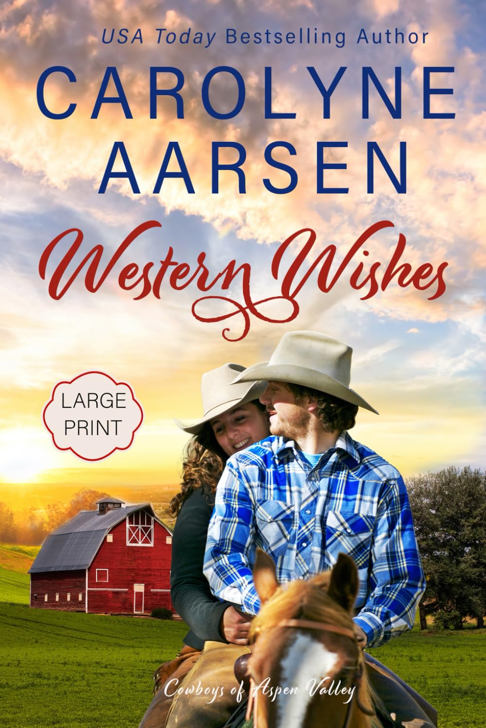 Western Wishes Large Print: A Sweet Cowboy Romance (Cowboys of Aspen Valley)