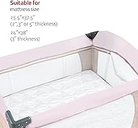 Vista 6 de Pack and Play - Funda de colchón impermeable, suave y acolchada de Graco Pamo Babe Pack and Play, protector de colchón de 27 x 39 pulgadas, mini