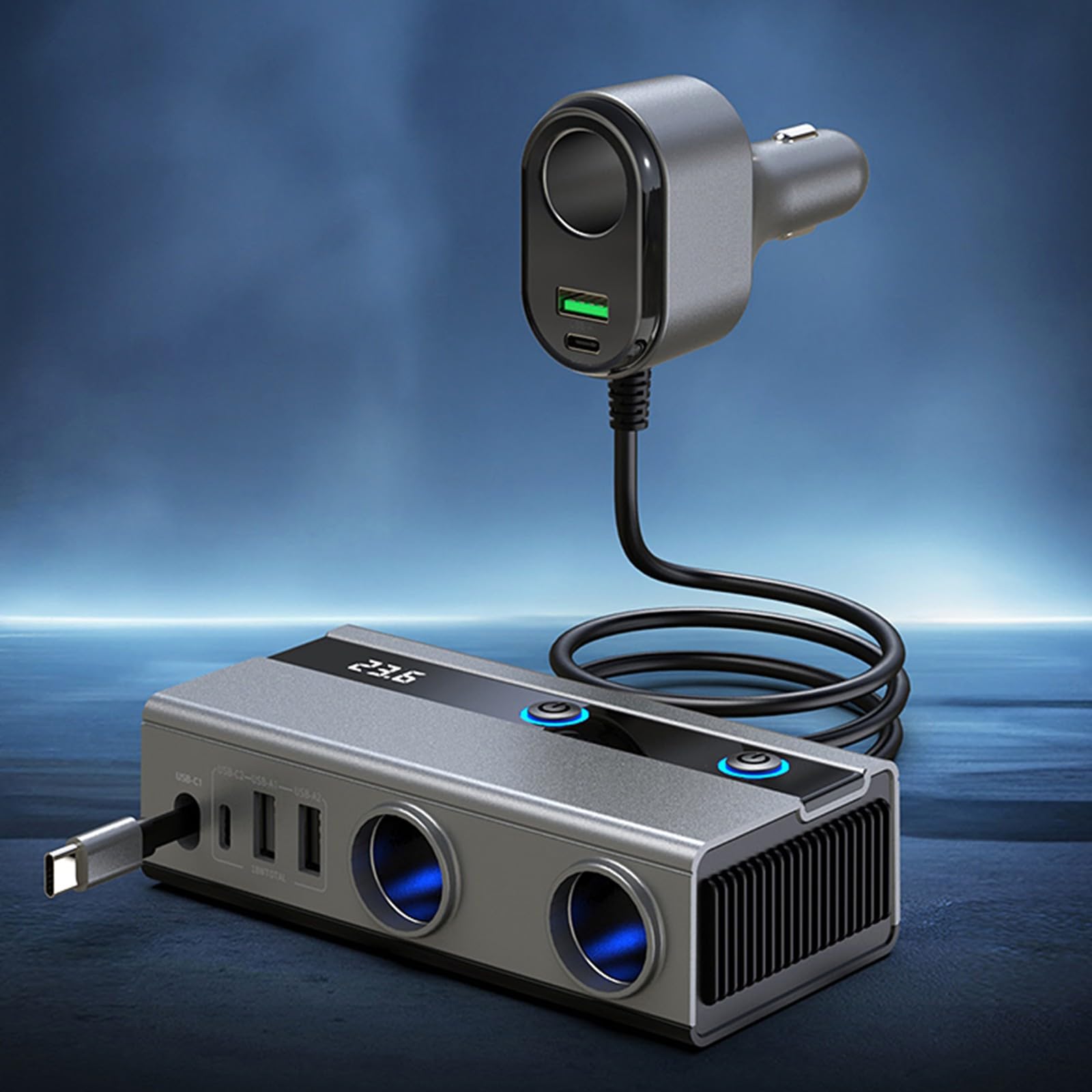 Protections intelligentes MultiPort Adaptateur de charge de voiture avec 3 prises USB Charge sûre dans les voitures et camions