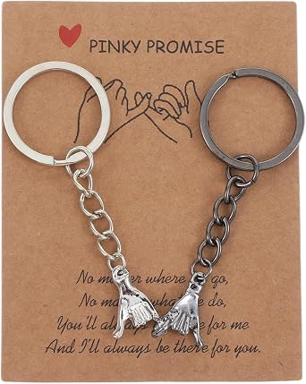 Matching Keychains for Couples,Pinky Promise Keychain Couples Keychain for Boyfriend Girlfriend Best Friend Couple Keychains