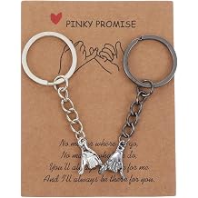 Matching Keychains for Couples,Pinky Promise Keychain Couples Keychain for Boyfriend Girlfriend Best Friend Couple Keychains