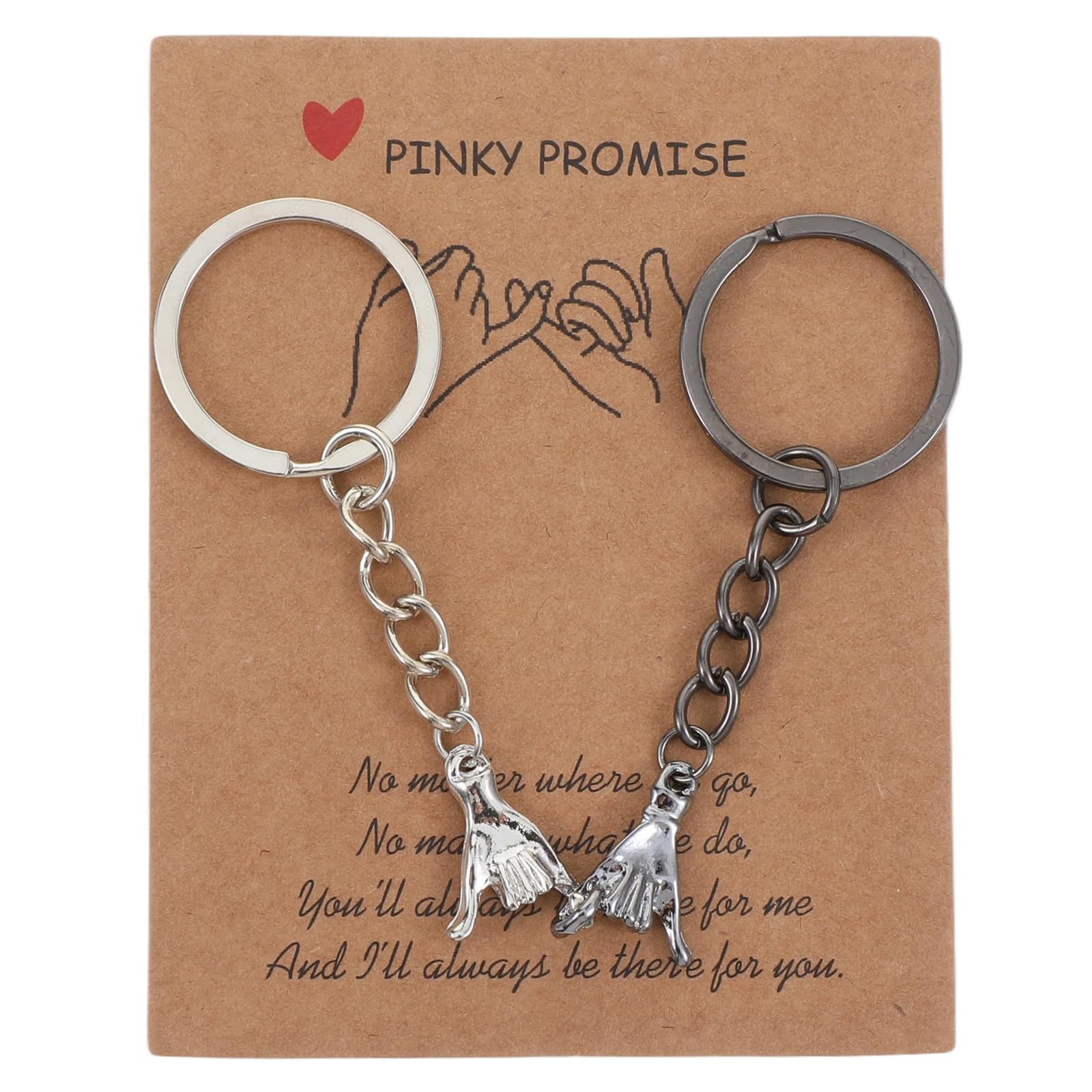 Matching Keychains for Couples, Pinky Promise Keychain Couples Keychain for Boyfriend Girlfriend Best Friend Couple Keychains for Valentines One Year Anniversary Christmas Birthday Gifts