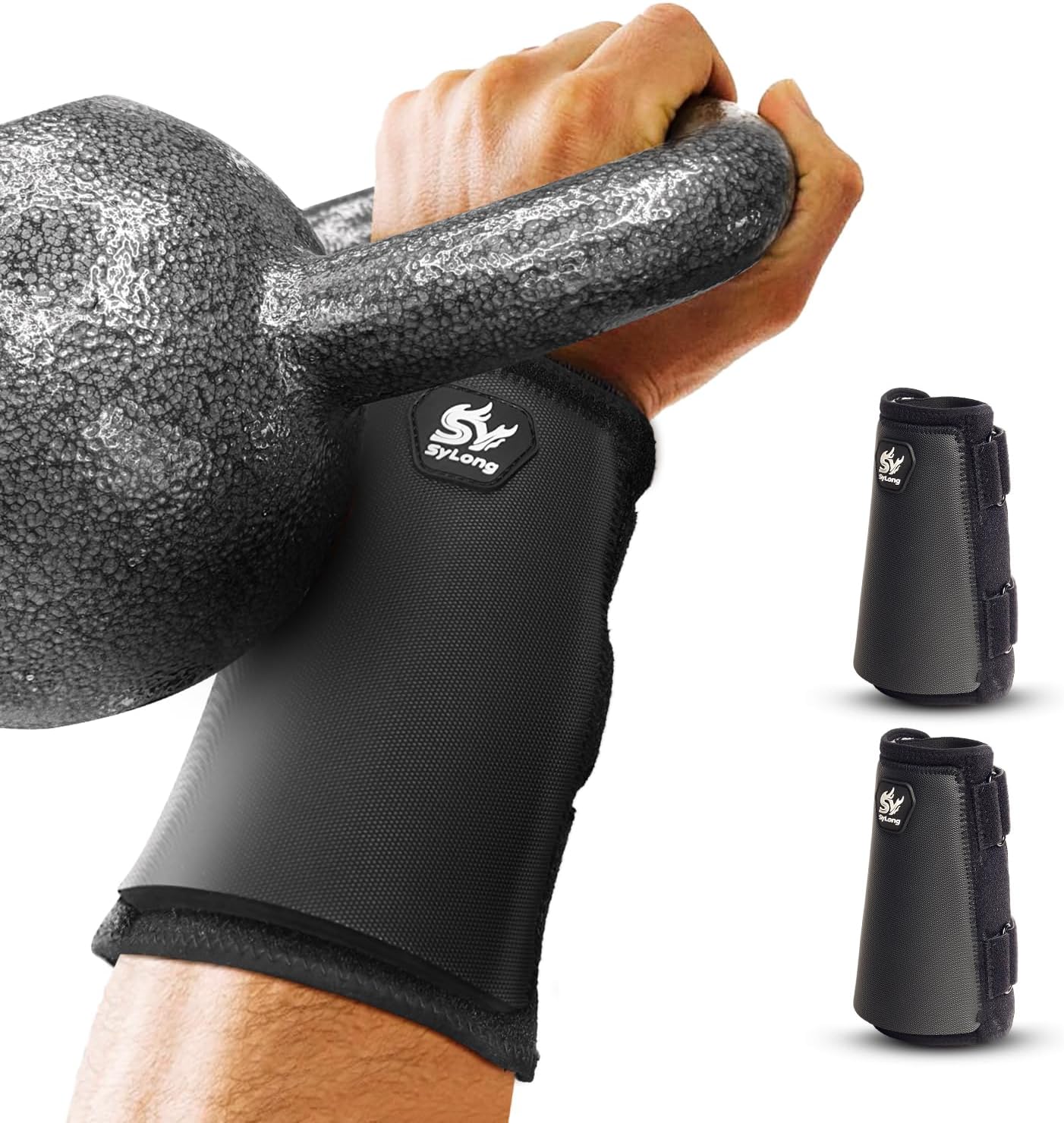 Sylong Kettlebell Wrist & Forearm Guards, 5/16 inch (8mm) Maximum Protection Layer, Effective Shock Absorption Without Restricting Movement (2-pack)
