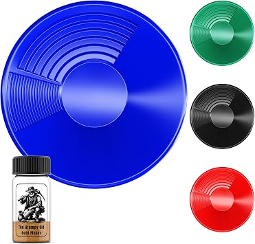 Gold Pan, 380mm Extra Large Dual Riffle For Gold Panning, Washing, Sieveing Or For Use With Gold Panning kit Multiple Colours Available Blue
