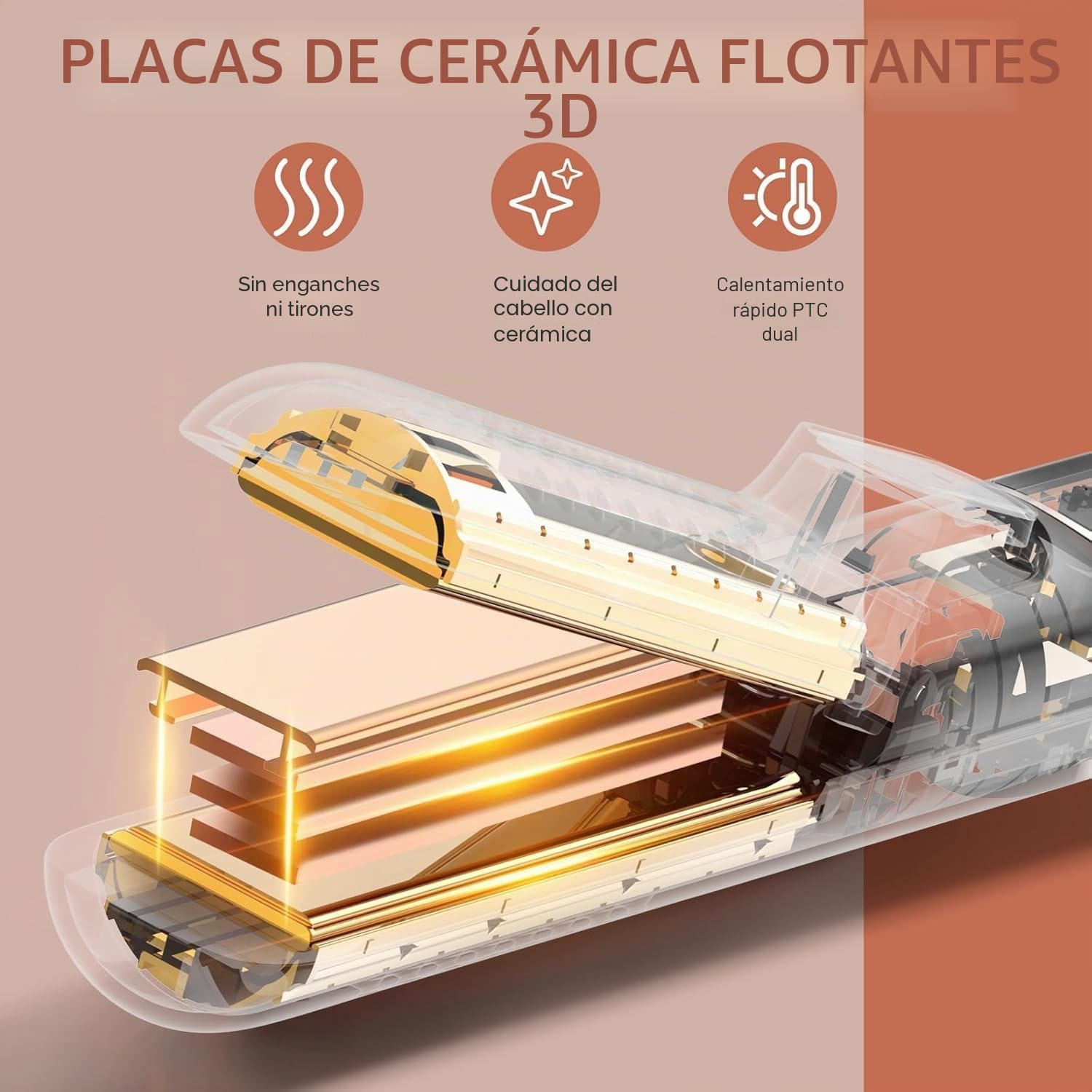 Plancha de Pelo y Rizador 2 en 1, Airflow Curler 360° y Infrarrojo, Calentamiento Rápido 30s, 5 Niveles de Temperatura, Estilizador de Doble Voltaje y Protección Contra Sobrecalentamiento