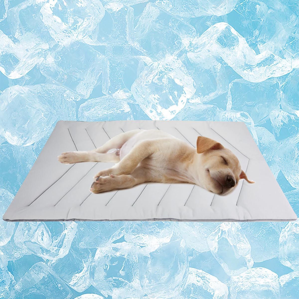 Qonimm Dog Cooling Mat for Large Dogs 40x28 Inch Self-Cooling Q-MAX>0.5 Fabric Foldable Washable Pet Pad Kennel Sofa Car