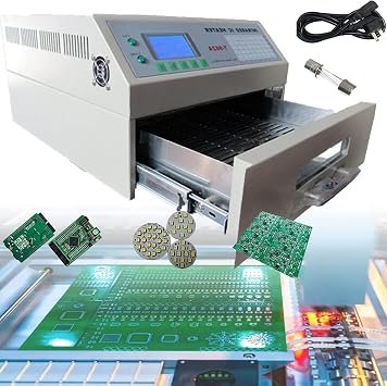 Heater Reflow Oven,1500w T962a Automatic Reflow Soldering Machine,300 X 320 mm Professional Infrared Heater Soldering Station,With Hot Air Circulation,For Pcb Smt Soldering Proofing