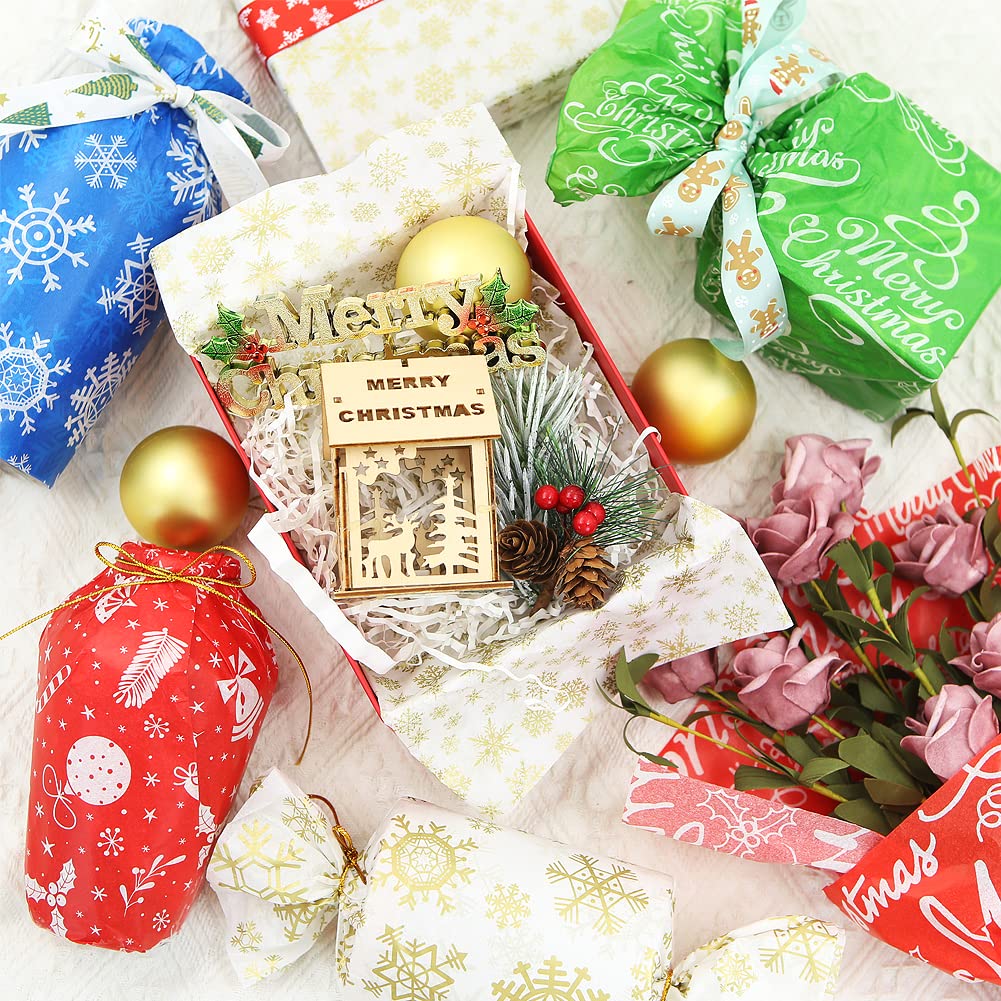 Lot De 30 Papiers De Soie Noël Avec étiquettes Et Ruban - Déco Cadeaux Festifs
