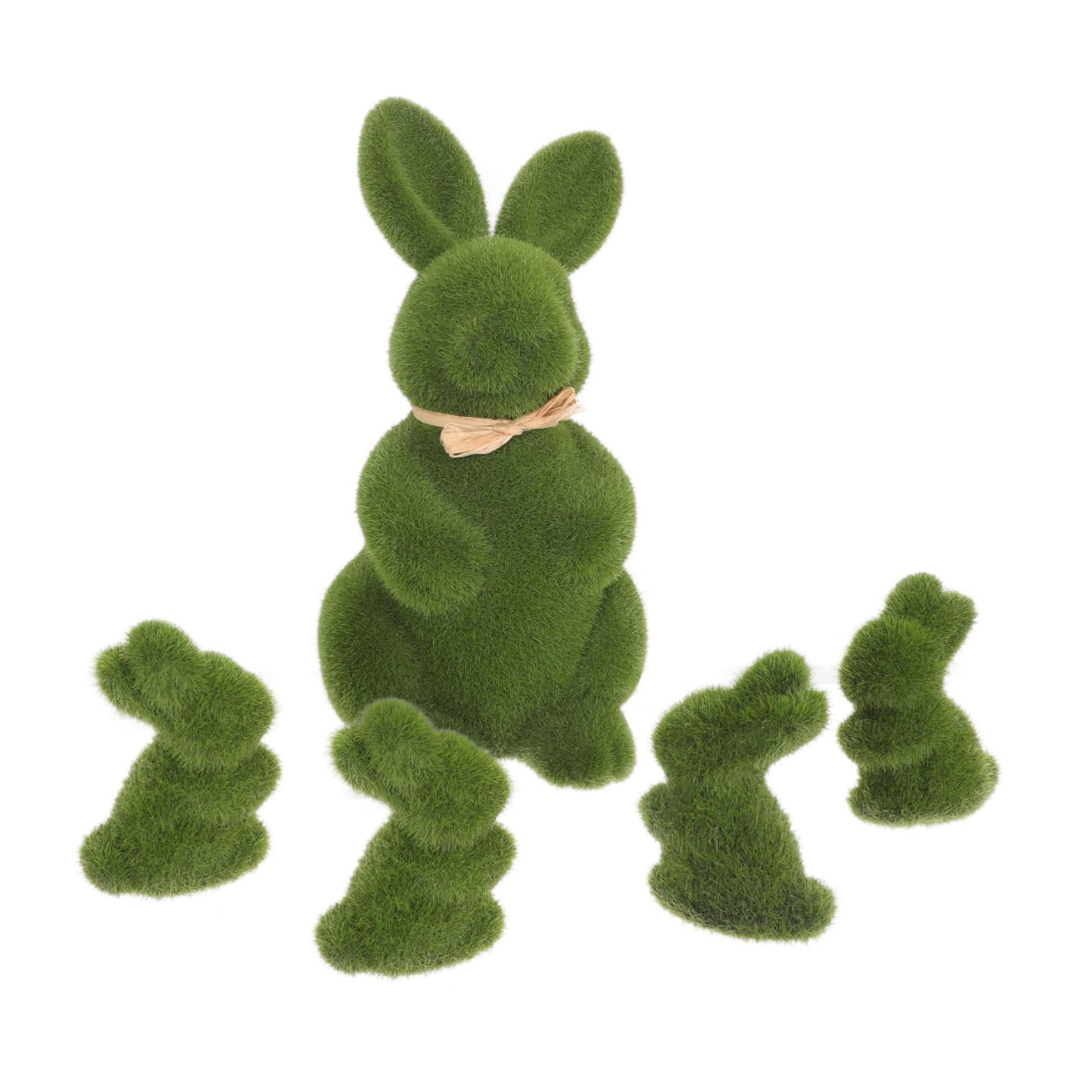 Cabilock 2 Sätze Simulierte Kaninchendekoration Ostern Ammer Gartendekoration Hasenfiguren Dekoration Schlafzimmer Osterdekoration Hase Hasen-osterdeko Künstliches Moos Green 5 Stücke * 2