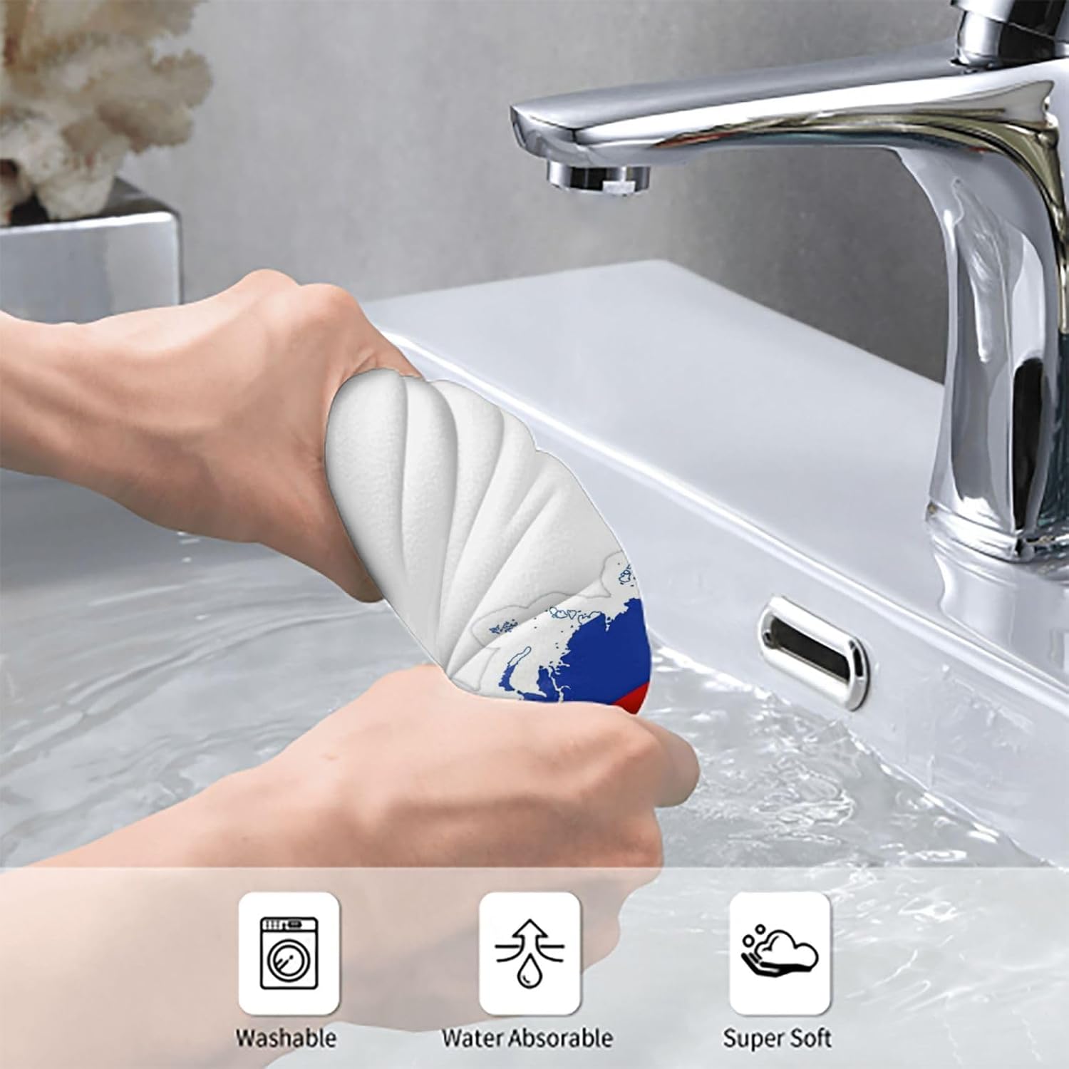 Russian Flag Map Print Hand Towels for Kitchen, Decorative Bathroom Towels Decor Farmhouse Cute for Men Women Gifts