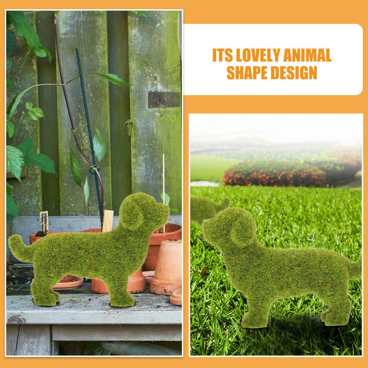 Realistic Poodle Puppy Statue Lawn Ornament Flocking Animal Adornment Garden Animals Patio Decoration