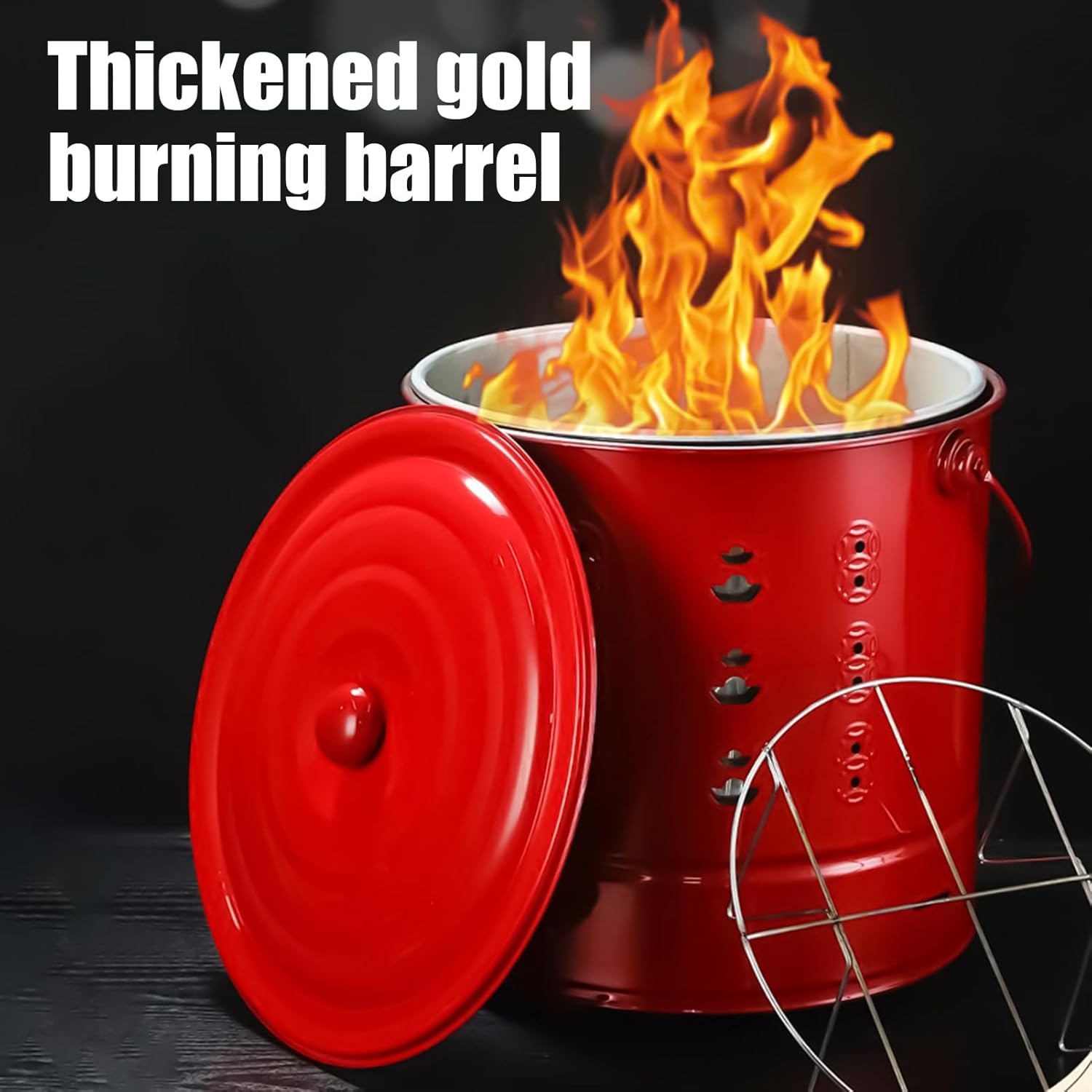バーンバレル 屋外用、金属製焼却炉缶バレルケージ | 木製暖炉 アウトドア キャンプ キャンプファイヤー 庭師 ファーム ガーデン