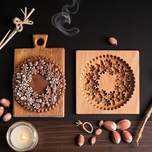 Acorn Wreath Cookie Molds, 3D Wreath Shape Carved Cookie Cutter for Baking, Biscuit Embossing Press Stamps for Holiday Party Kitchen Wedding DIY Family Gatherings
