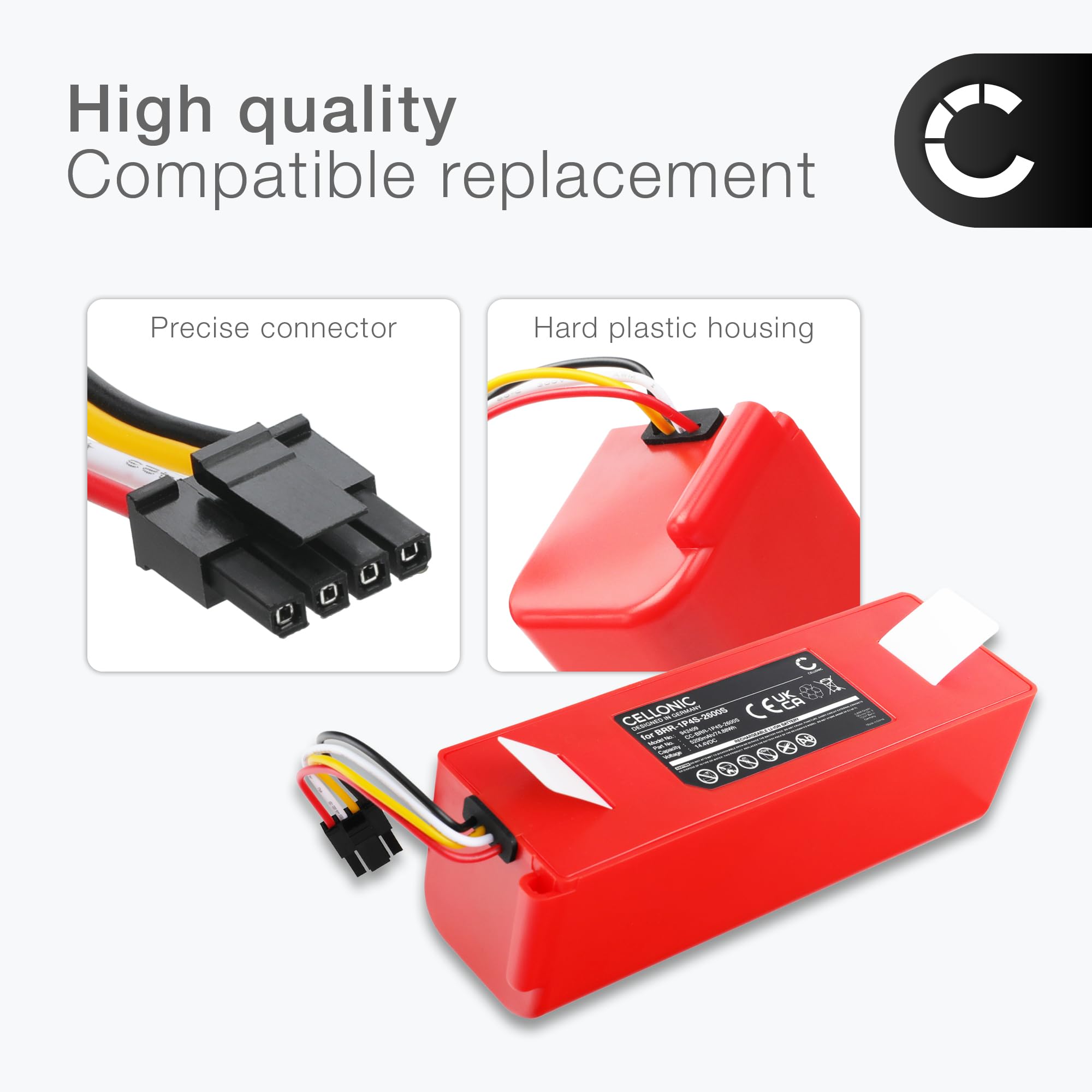 CELLONIC 1x Batterie Compatible avec Roborock AED03HRR, AED04HRR, C10