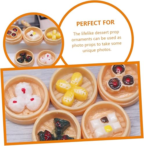 Miniatura 8 de Mini vaporizador de resina, 10 piezas de accesorios de casa para manualidades, simulación artificial, accesorios de postre, mini adornos al vapor,