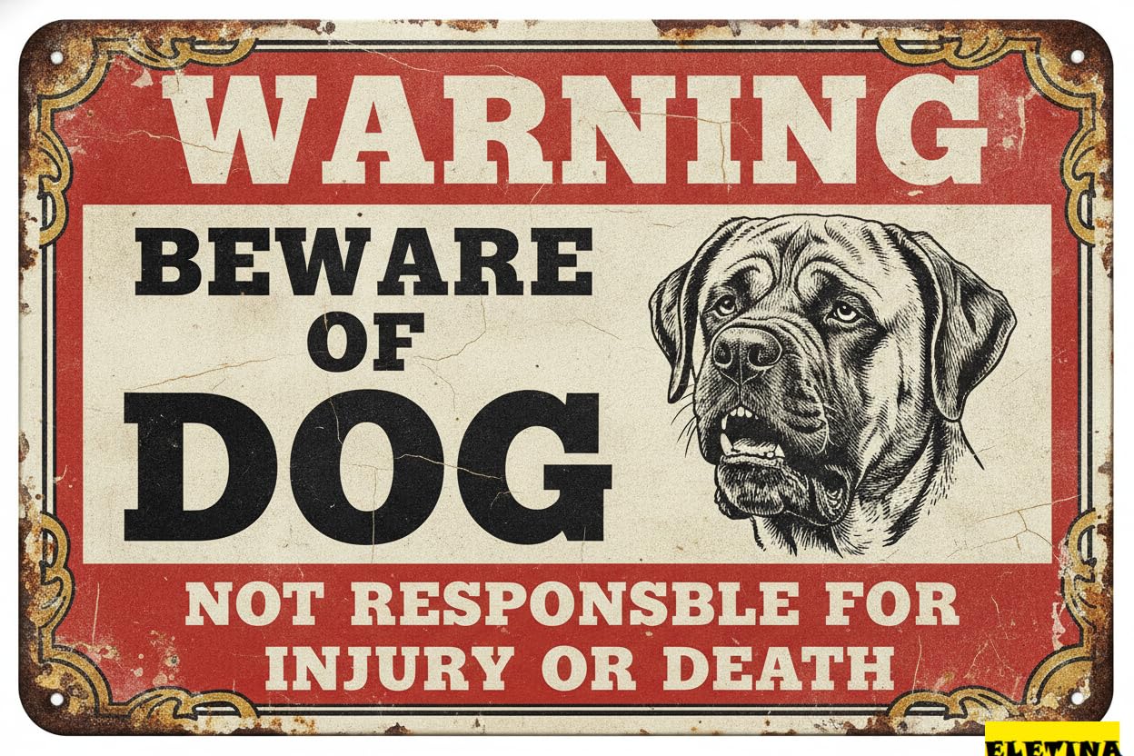 Tin Sign for Man Cave Beware Of Dog Rottweiler Metal Warning Beware Of Dog S Fence Outdoor Farm Garden Gate Home Yard Decor 8x12 Inch Private Property Decorative