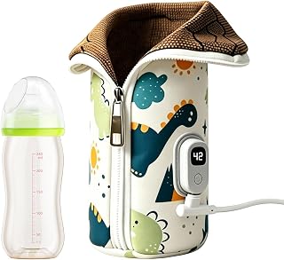 Flaskvärmare fodral – USB bärbart isolerat skydd | justerbart | Typ-C uppladdningsbar, passar de flesta flaskor, värmebehållande design, tjock skyddande stoppning, för barnvagn och resor