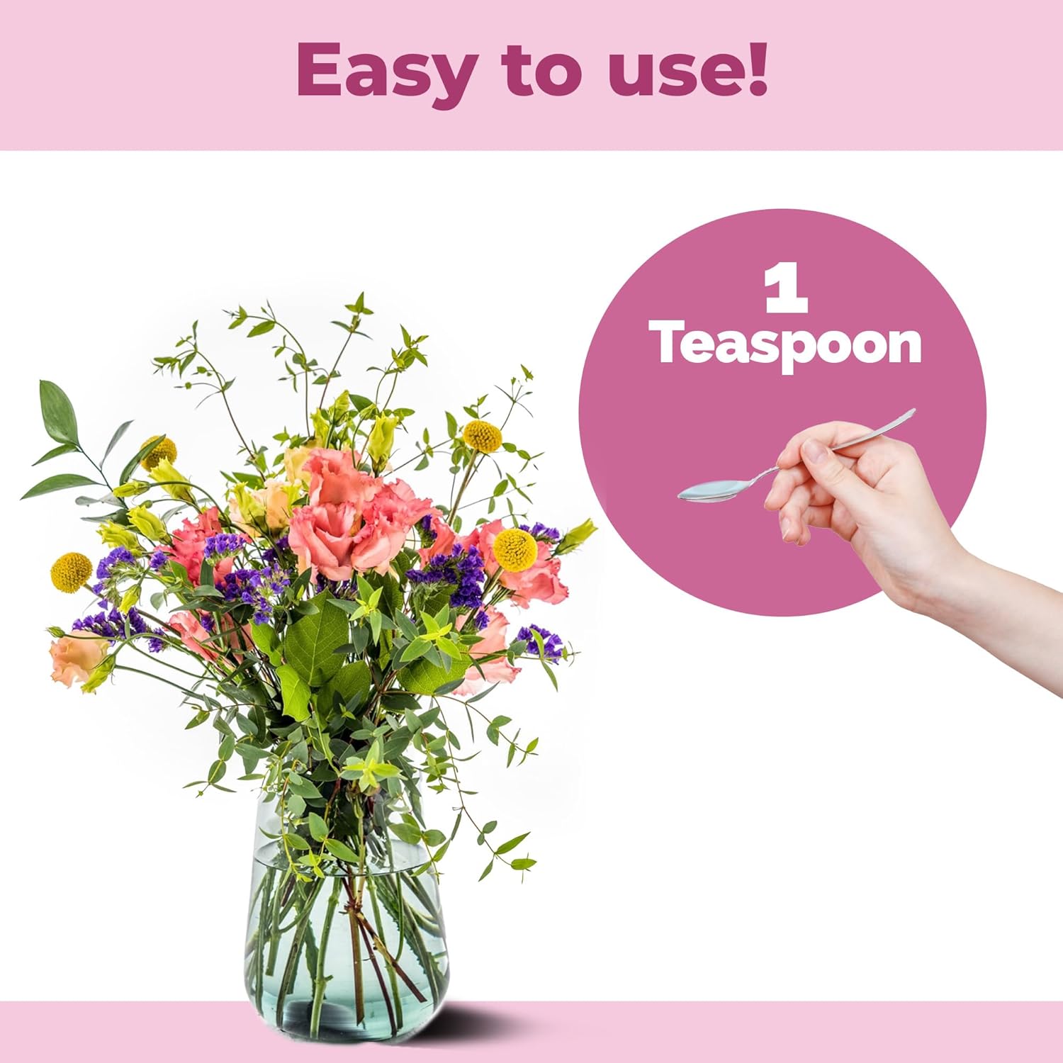 Cut Flower Food – Keeps Flowers Fresh Longer, Brighter Blooms & Extended Vase Life, 32 oz