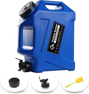 COOZMENT 3.2 Gallon/5 Gallon Water Containers with Spigot, BPA Free Water Jug, Military Green Water Tank, Multifunction Water Storage Containers for Camping Outdoor Hiking,Emergency Storage