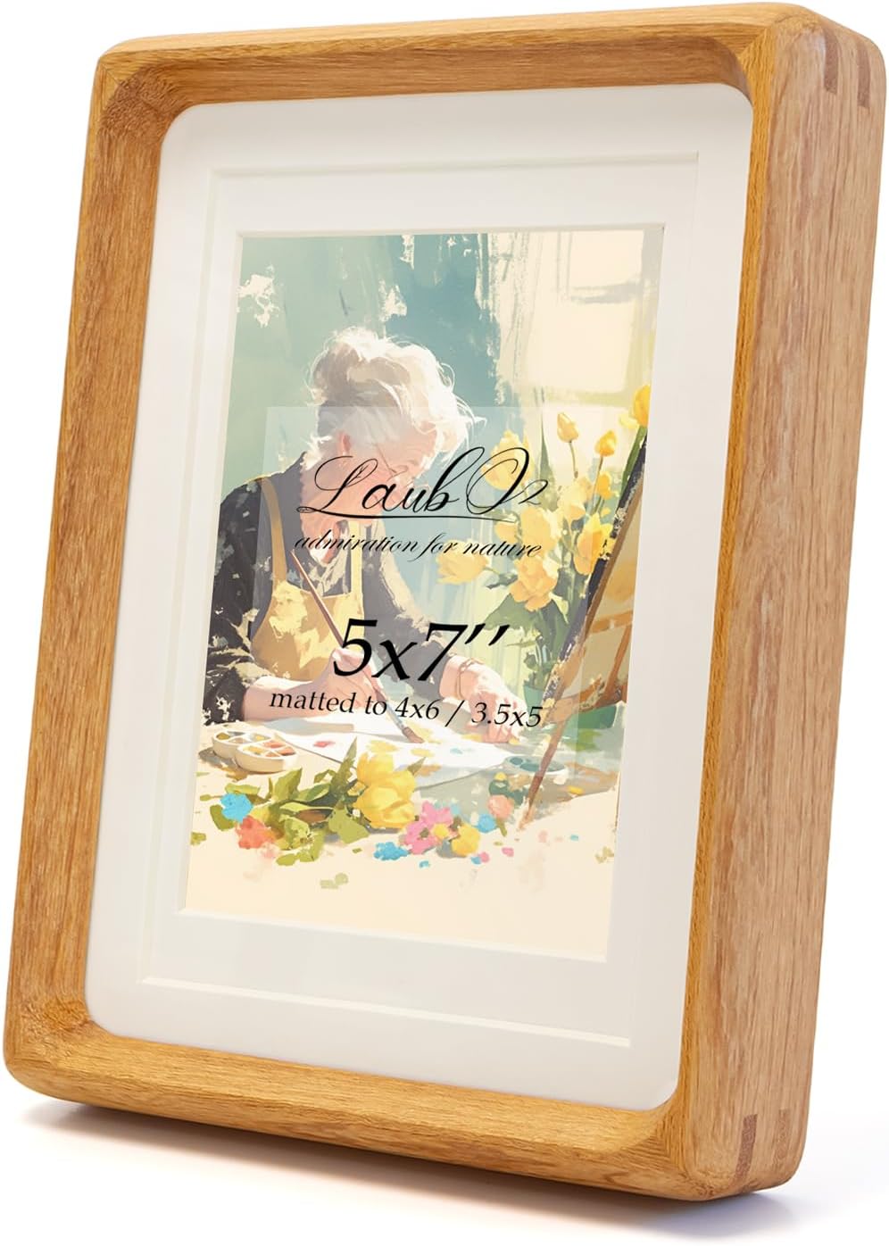 Wooden Large 11x14 Picture Frames Matted to 8x10 / 5x7, Natural Black Walnut Frames Brown