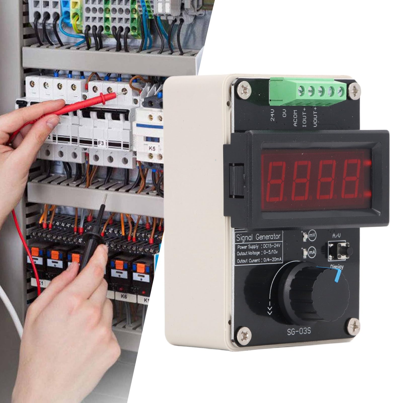 Digitaler Signalgenerator, 0‑10V 0‑20mA Spannungsstromsignalgenerator Stromspannungssimulator, Handheld Einstellbare Stromspannung signal generator Analoger Signalquellenkalibrator für SPS Debugging