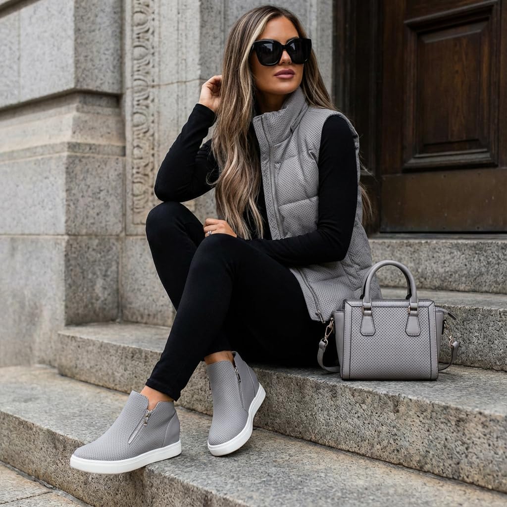 CUSHIONAIRE Women's Hart Hidden Wedge Sneaker +Wide Width Available - Image 5