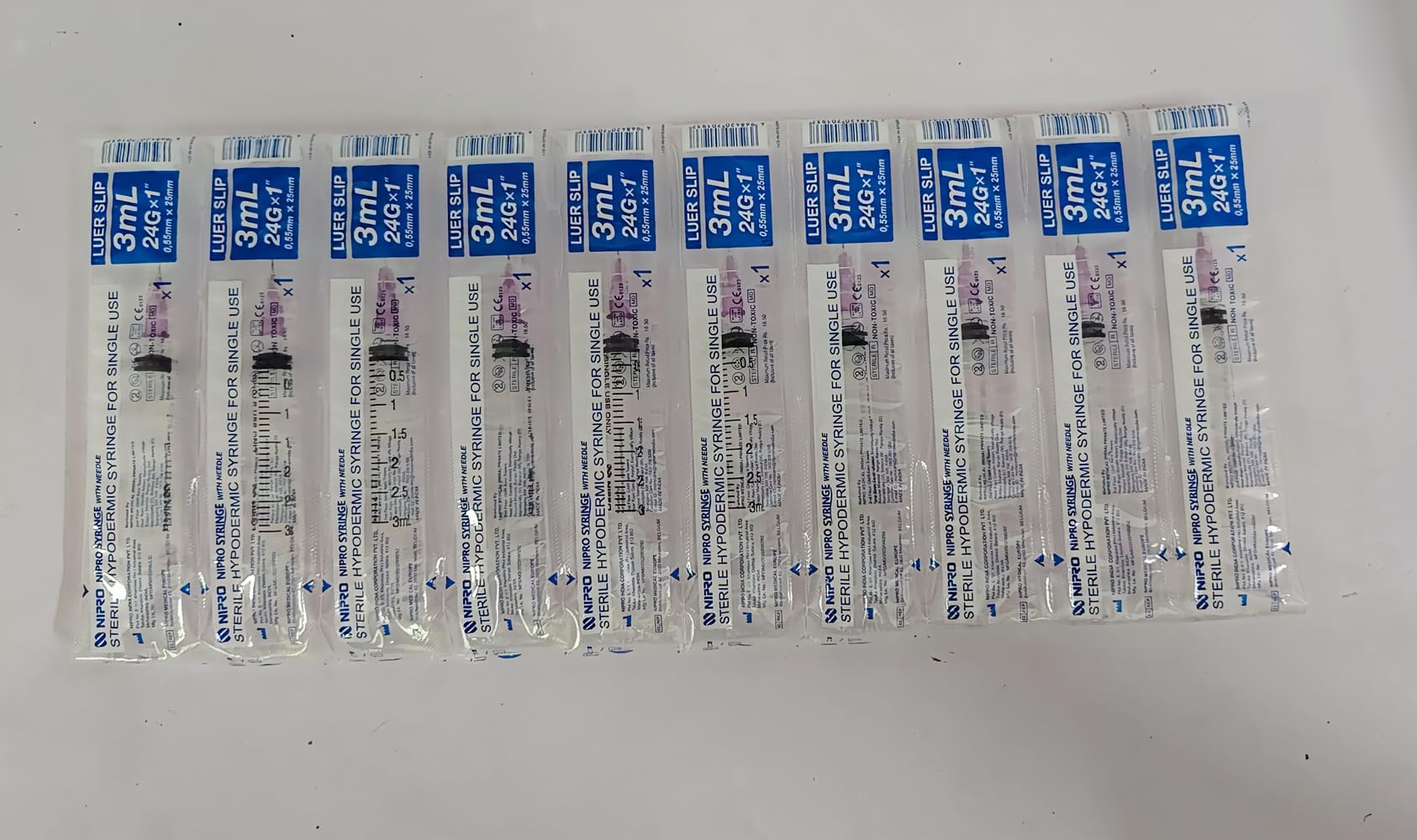 Nipro Syringe with Needle | Sterile Hypodermic Syringe for Singe Use, 50 Pieces Pack (3ml (24G))-picture-23