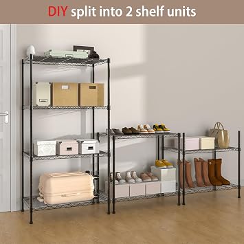 4 Tier Heavy Duty Shelving Units - 35cm Dx60cm Wx120cm H, 160KG Max Weight