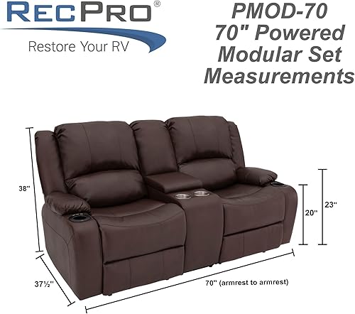 Miniatura 193 de RecPro Charles - Sofá reclinable doble de pared de 58 pulgadas, para autocaravana, con tela mejorada (color plomizo)