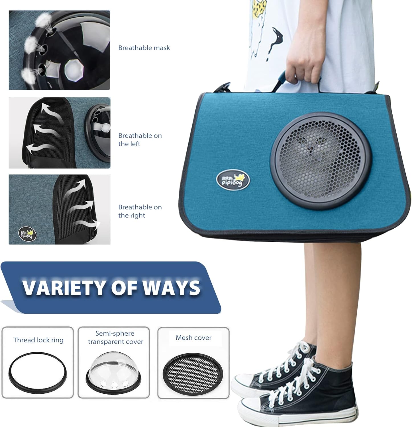 PETCUTE Pet Carrier for Cats and Small Dogs,Airline Approved Dog Carriers with Stable Structure,Breathable Lightweight Cat Travel Carrier with Adjustable Shoulder Strap,Designed for Travel