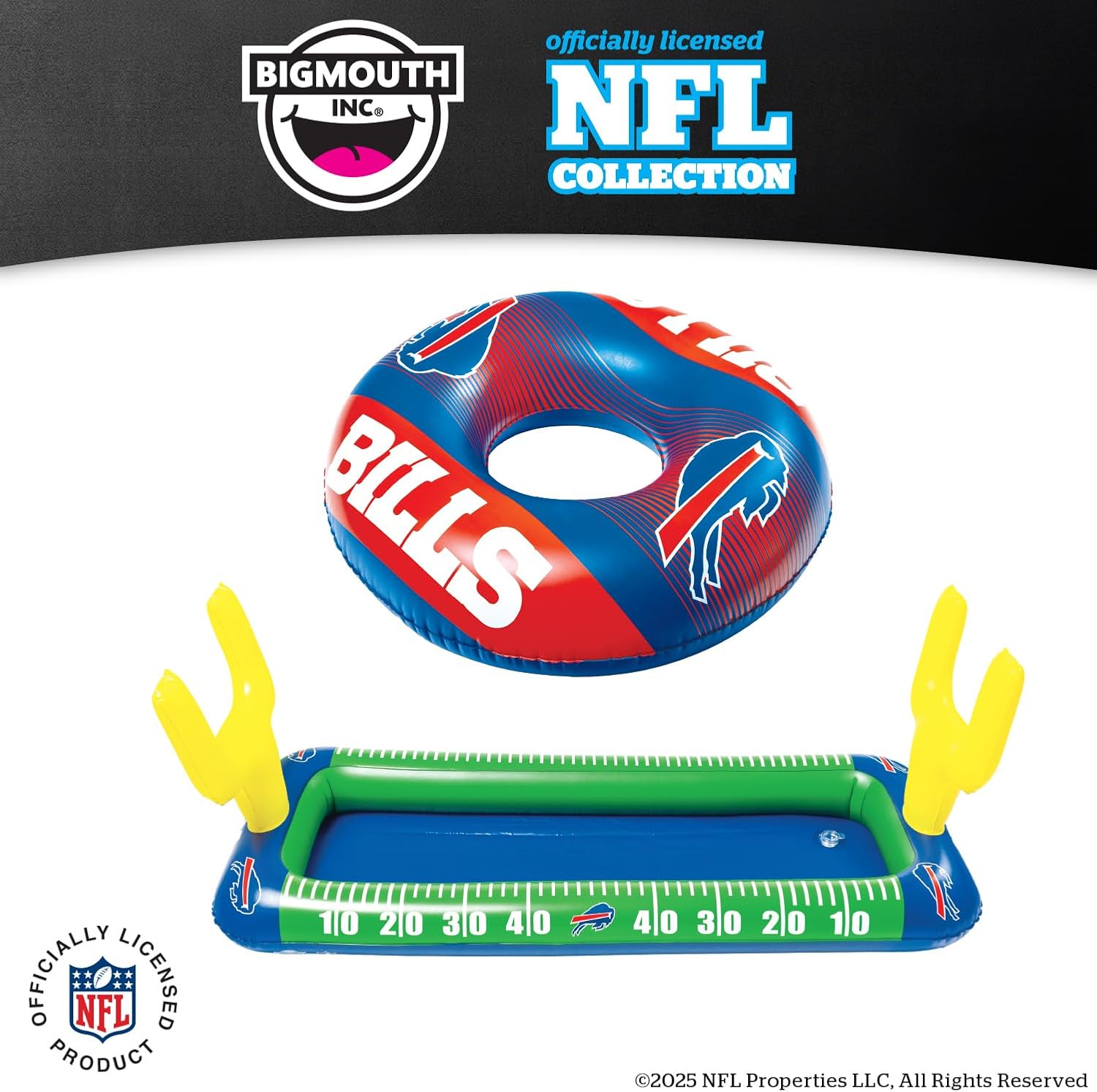 BigMouth 42” Inflatable Pool Floats Officially Licensed NFL Fan Gear Merchandise Back Support Inner Tube for Adults and Teens