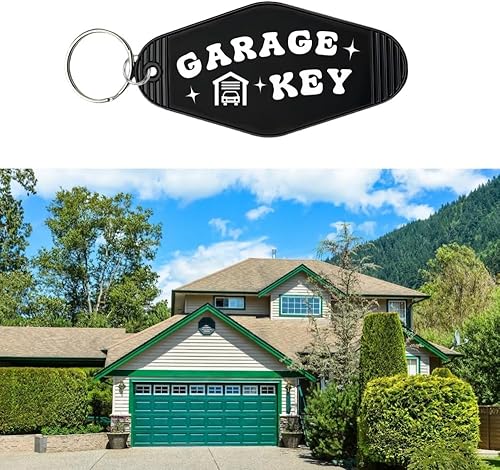 Miniatura 3 de Garage Key Tag, Retro Motel Style Garage Keychain Keyring, Gift Key Lable for Man Woman Family